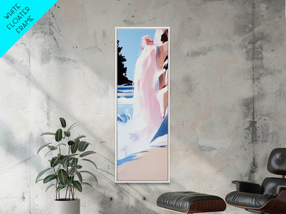 Waterfall Scene, Sunset Cascade, Nature Landscape, Framed Canvas Print, Adventure Art, Outdoor Escape, Mountain Home Decor, Office Wall Art