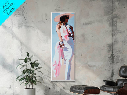 Western Chic, Cowgirl Art, Fashion Wall Art, Canvas Print, Boho Aesthetic, Stylish Home Decor, Minimalist Design, Modern Portrait