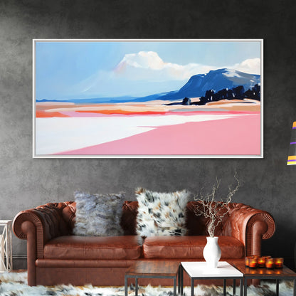 Mountain Horizon, Pastel Desert, Sunset Landscape, Canvas Print, Southwest Wall Art, Earth Tone Decor, Living Room Artwork, Scenic Painting