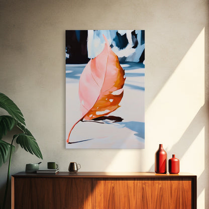 Autumn Leaf, Seasonal Art, Nature Wall Decor, Canvas Print, Fall Home Decor, Minimalist Artwork, Botanical Art, Bedroom Wall Art