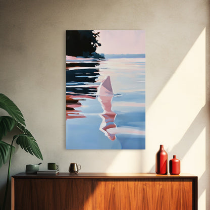 Ocean Reflection, Sunset, Water Art, Framed Canvas Print, Coastal Wall Art, Minimalist Decor, Beach House Art, Modern Seascape