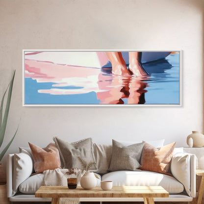 Beach Reflections, Sunset Art, Coastal Wall Decor, Canvas Print, Pastel Seascape, Ocean Painting, Bedroom Wall Art, Beach Art