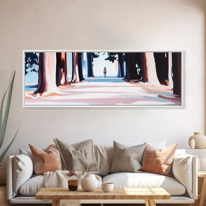 Forest Walk, Nature Landscape, Tranquil Wall Art, Canvas Print, Serene Woodland Painting, Nature Art, Bedroom Decor, Landscape Art