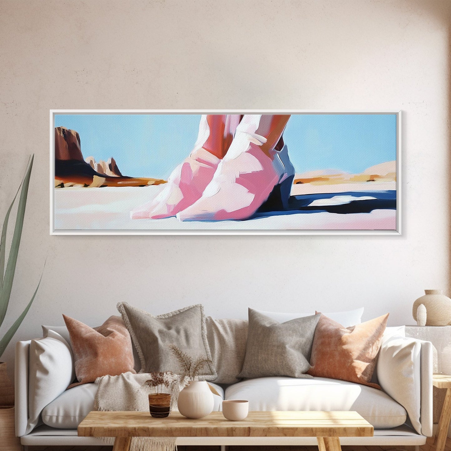 Steps, Western Art, Desert Landscape, Canvas Print, Modern Southwest Decor, Minimalist Desert Painting, Living Room Wall Art