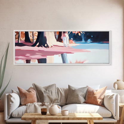 Woman, Flowing Dress, Forest Reflection, Framed Canvas Print, Feminine Wall Art, Dreamy Home Decor, Nature Inspired, Romantic Aesthetic