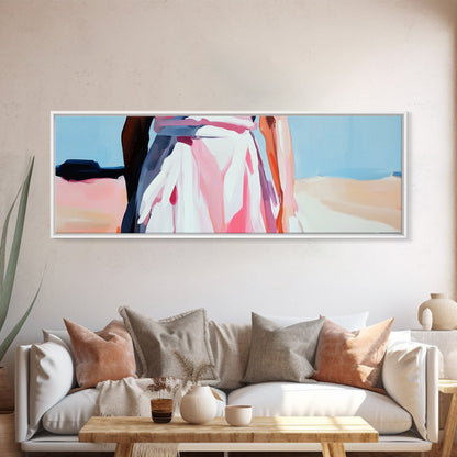 Elegante Frauenkunst, feminine Abstraktion, modische Wanddekoration, moderner gerahmter Leinwanddruck, Pastellgemälde, Kunst für Schlafzimmer oder Ankleidezimmer