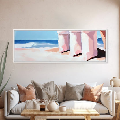 Meereslandschaftsgemälde, minimalistische Strandkunst, Druck „Küstenbrise“, maritime Dekoration, Geschenk für Meeresliebhaber, Leinwanddruck