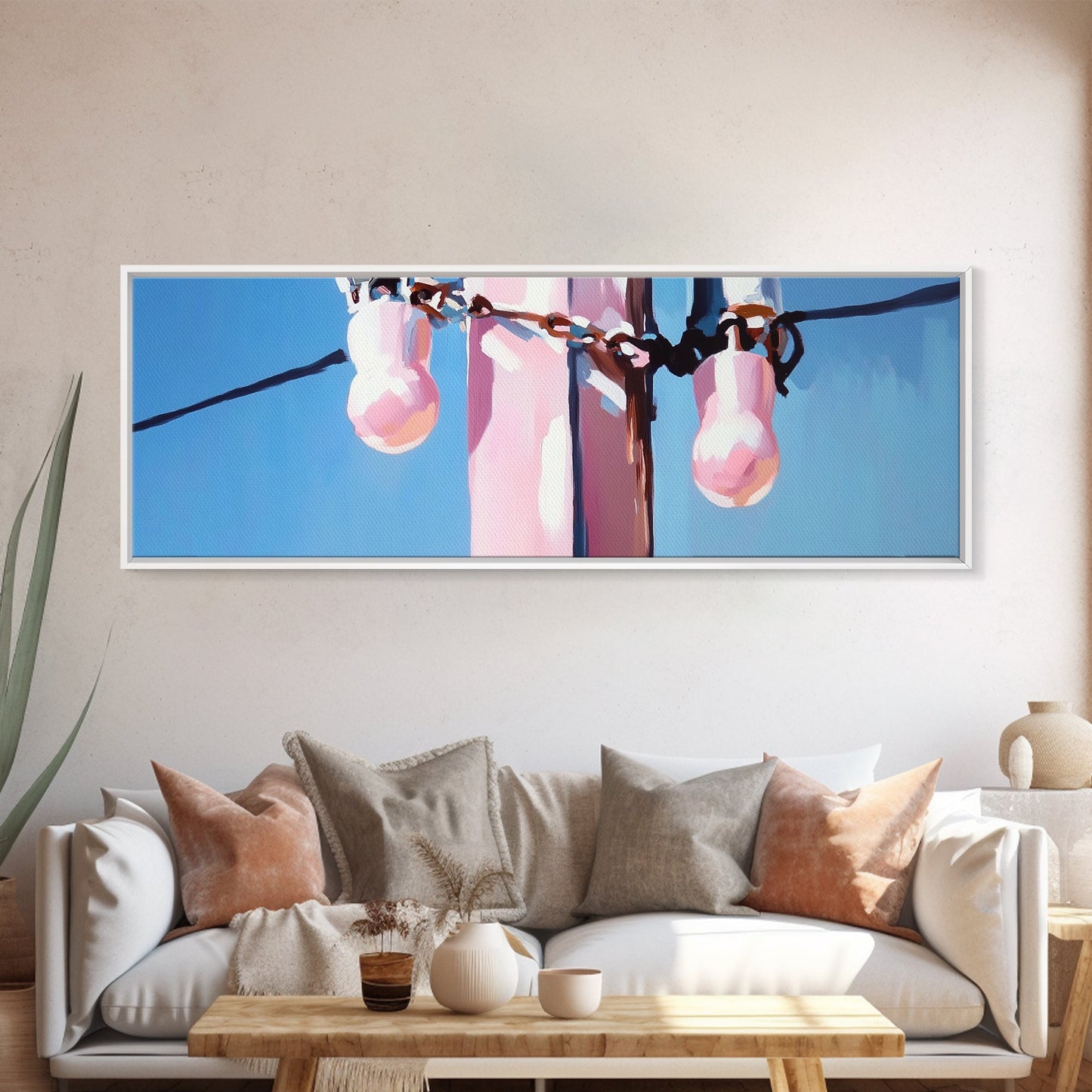 Power Pole Painting, Urban Wall Art, Modern Industrial Art, Blue Sky Print, Large Canvas Print, Minimalist Home Decor, Office Wall Art
