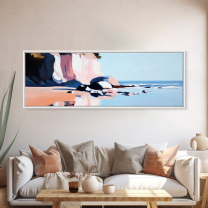 Seascape, Cliffside Waves, Coastal Art, Ocean Landscape, Canvas Print, Nautical Decor, Living Room Art, Boho Wall Art, Beach House Style