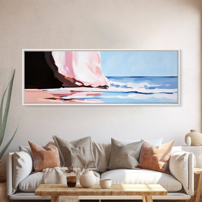 Waves, Beach Reflection, Seaside Serenity, Minimalist Decor, Framed Canvas Print, Coastal Aesthetic, Nautical Art, Living Room Wall Art