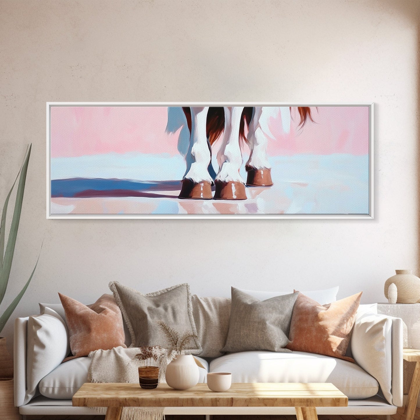 Horse Hooves, Western Equestrian Art, Rustic Farmhouse Decor, Framed Canvas Print, Country Style, Cowboy Aesthetic, Bedroom Wall Art