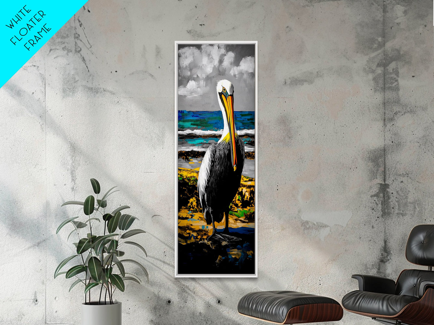 Pelican, Coastal Wall Art, Beach House Decor, Nautical Art, Ocean Animal Print, Wildlife Art, Tropical Home, Canvas Print