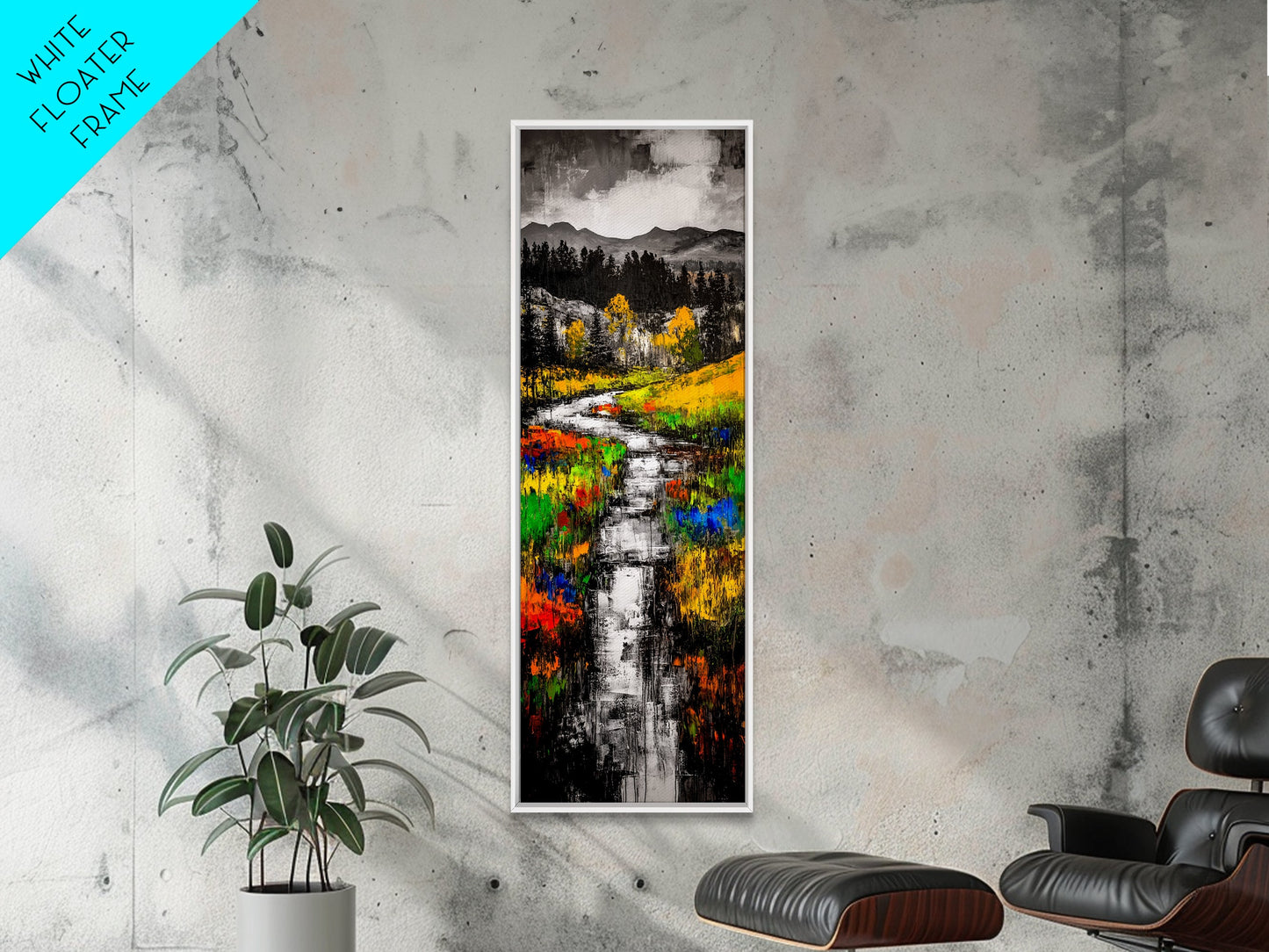 Monochrome River, Scenic Landscape, Canvas Print, Black And White Wall Art, Nature Inspired, Minimalist Home, Modern Office Decor