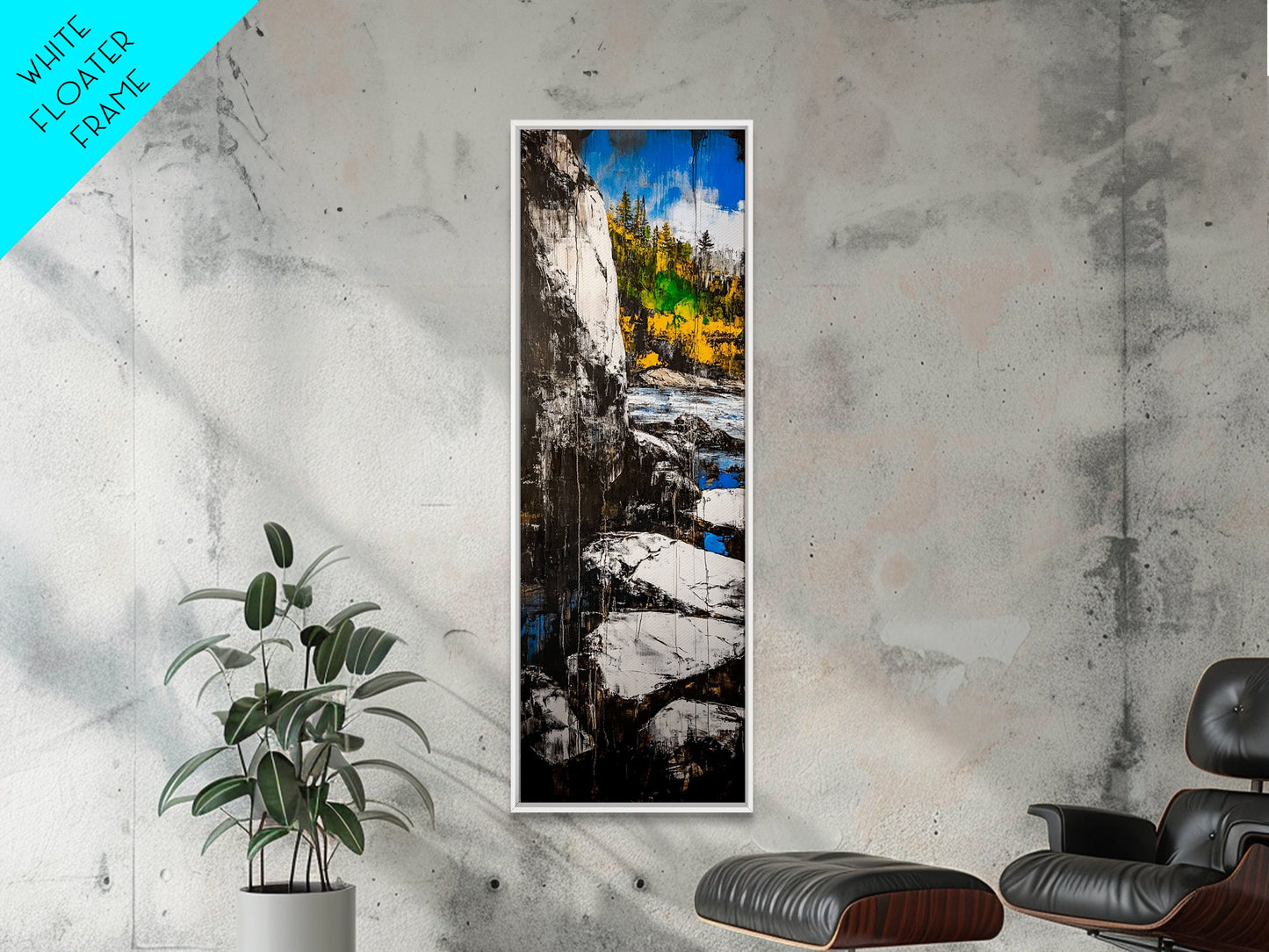 Rugged Cliffs, Rocky Shore, Coastal Scene, Framed Canvas Print, Seaside Decor, Nautical Wall Art, Ocean View, Beach House Decor