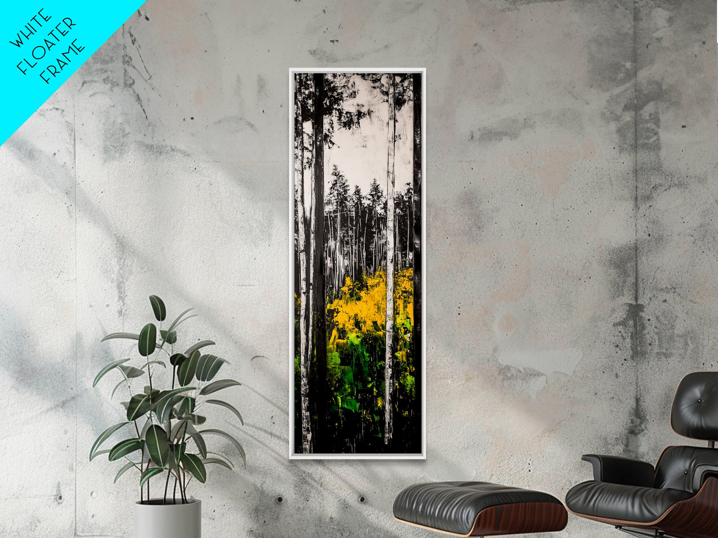 Birch Forest, Black and White Art, Nature Wall Art, Framed Canvas Print, Rustic Woodland, Farmhouse Decor, Living Room Artwork