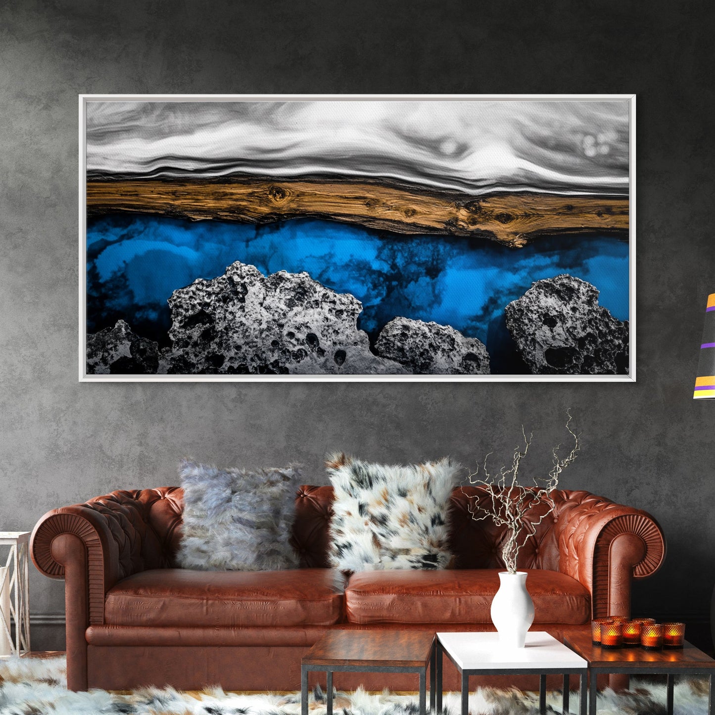 Abstract Water, Blue Earth, Modern Art, Canvas Print, Minimalist Ocean Decor, Contemporary Wall Art, Living Room Artwork