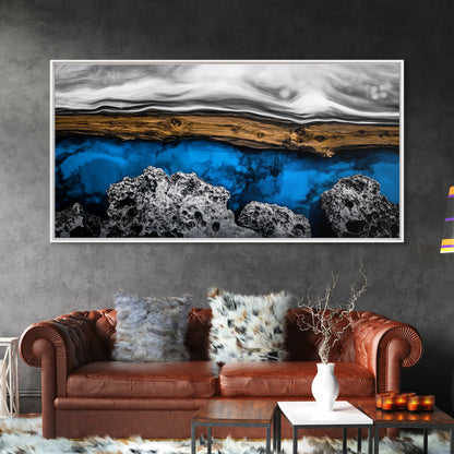 Abstract Water, Blue Earth, Modern Art, Canvas Print, Minimalist Ocean Decor, Contemporary Wall Art, Living Room Artwork