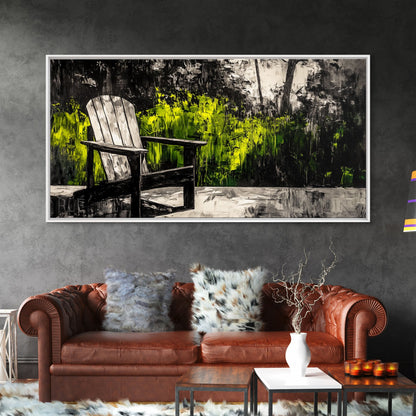 Adirondack Chair, Rustic Decor, Outdoor Art, Nature Print, Cabin Wall Art, Country Home Decor, Farmhouse Wall Art, Framed Canvas Print