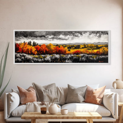 Autumn Foliage, Fall Trees, Seasonal Art, Canvas Print, Colorful Wall Art, Nature Decor, Thanksgiving Gift, Living Room Aesthetic