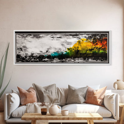 Moody Landscape Painting, Minimalist Nature Art, Rustic Home Decor, Dramatic Wall Art, Modern Abstract Print, Framed Canvas Print