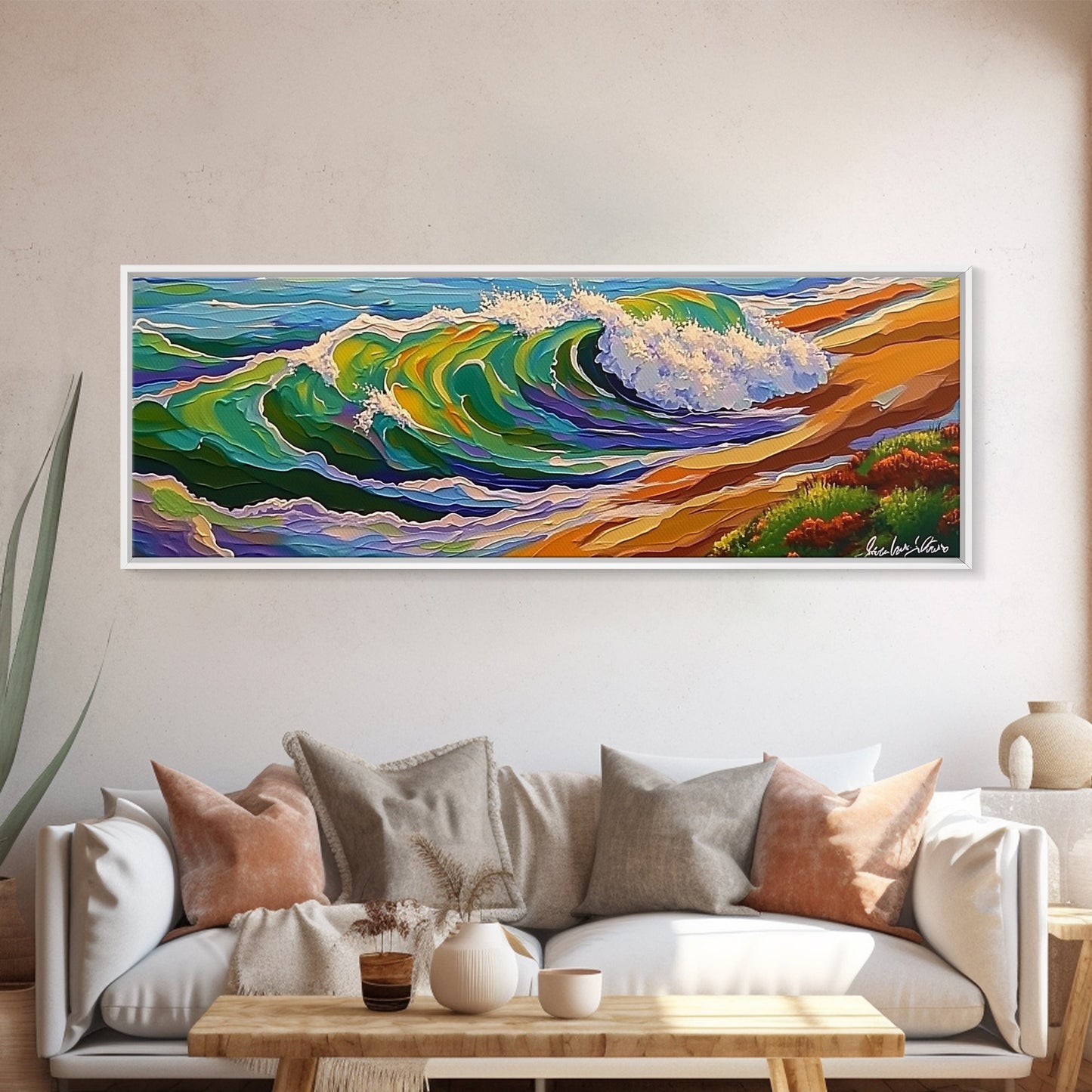Ocean Wave, Coastal Vibes, Color Splash, Sea Breeze, Canvas Print, beach lover gift, surfing decor, beach house wall art