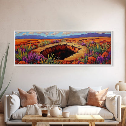 Autumn Desert Vibes, Colorful Fall Landscape, Bright Nature Scene, Southwest Art, Framed Canvas Print, Autumn Wall Decor, Living Room Art