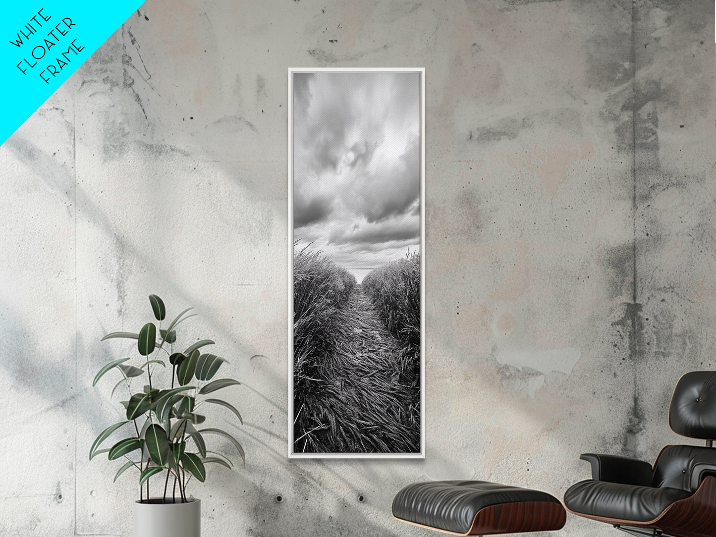 Wheat Field Trail, Countryside Autumn Path, Rustic Farm Landscape, Tranquil Earthy Wall Art, Bedroom or Hallway, Canvas Print