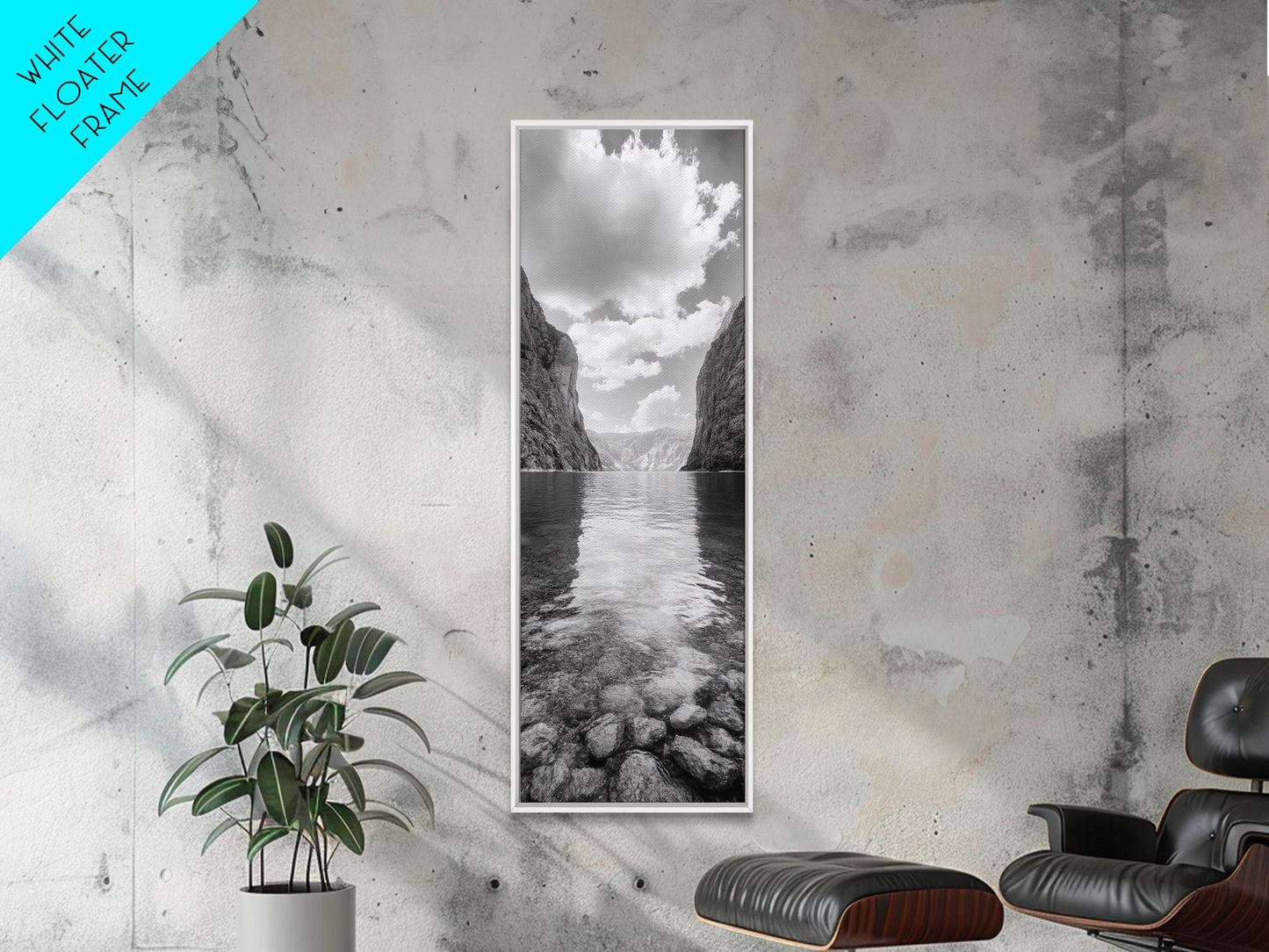 Canyon Lake, Majestic Water, Mountain Reflections, Nature Serenity, Minimalist Art, Canvas Print, Living Room Wall Art, Adventure Vibes