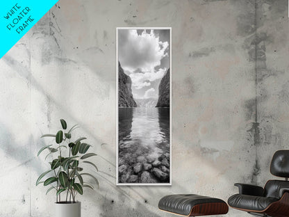 Canyon Lake, Majestic Water, Mountain Reflections, Nature Serenity, Minimalist Art, Canvas Print, Living Room Wall Art, Adventure Vibes