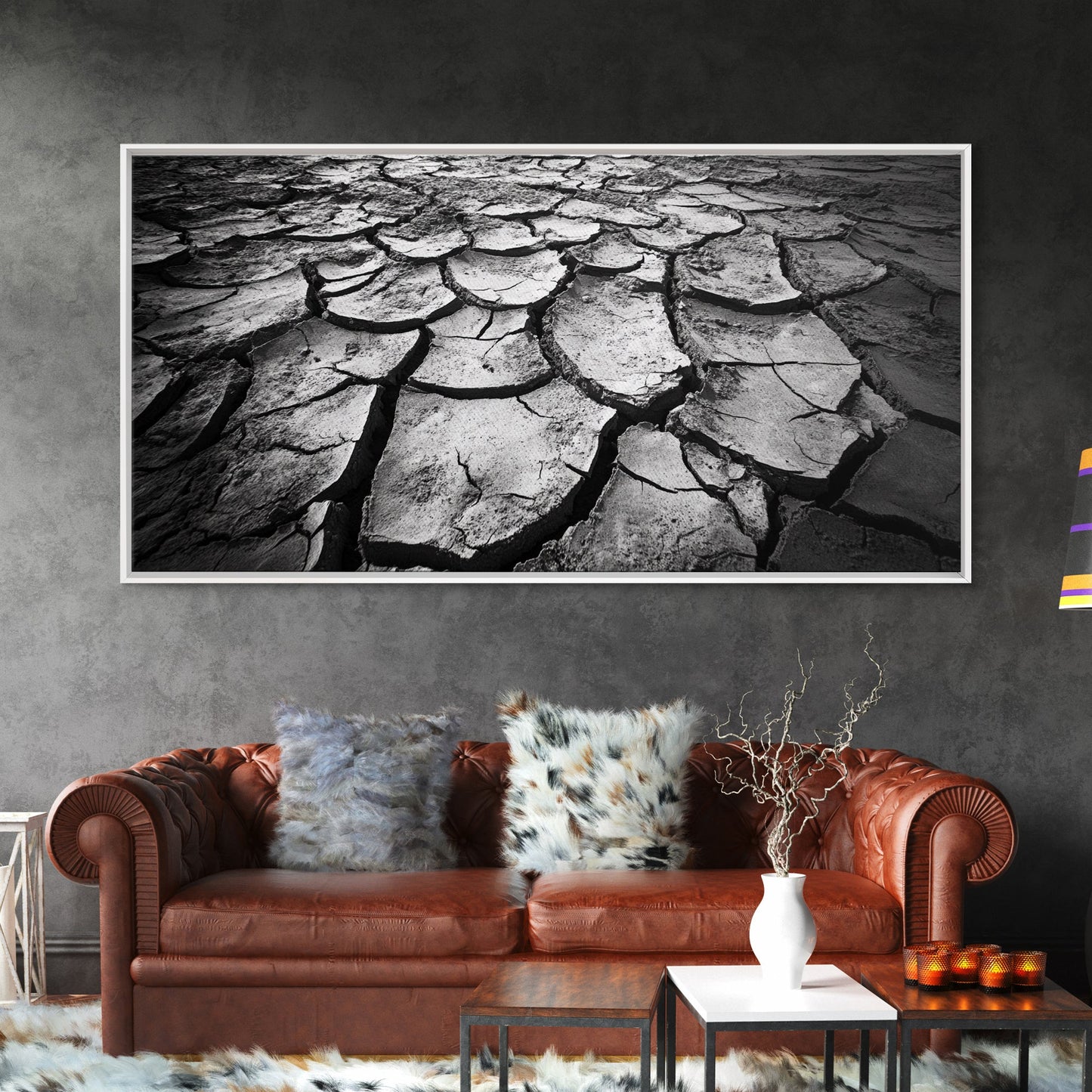 Cracked Earth Texture, Nature Closeup, Desert Minimalism, Earth Tone Art, Canvas Print, Rustic Home Decor, Fall Entryway Wall Art
