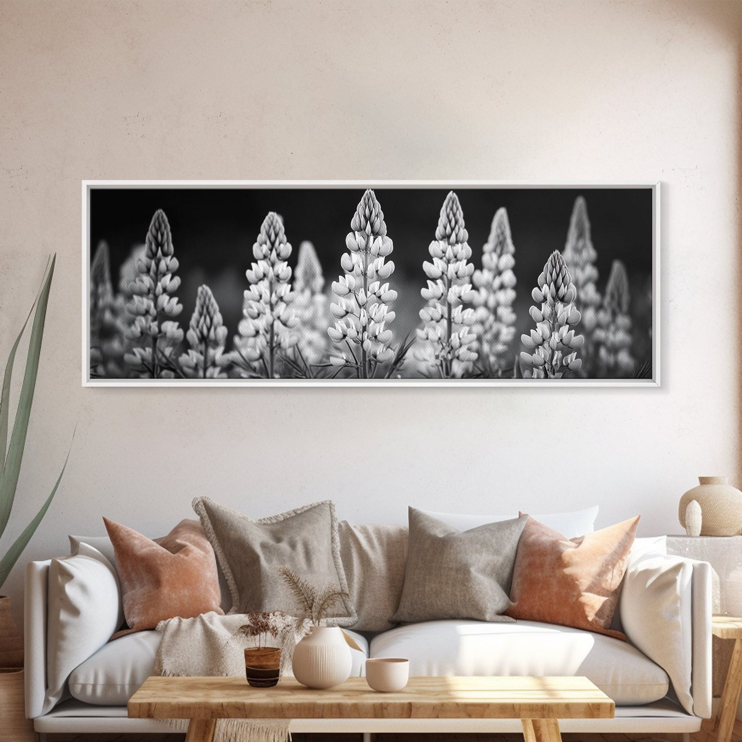 Lupinenblüte, Wilde Schönheit, Blumenstrauß, Leinwanddruck, Botanische Wanddekoration, Moderne Landhauskunst, Frühlingsmotiv fürs Wohnzimmer