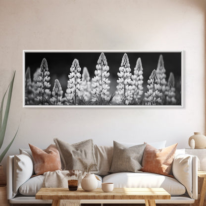 Lupinenblüte, Wilde Schönheit, Blumenstrauß, Leinwanddruck, Botanische Wanddekoration, Moderne Landhauskunst, Frühlingsmotiv fürs Wohnzimmer