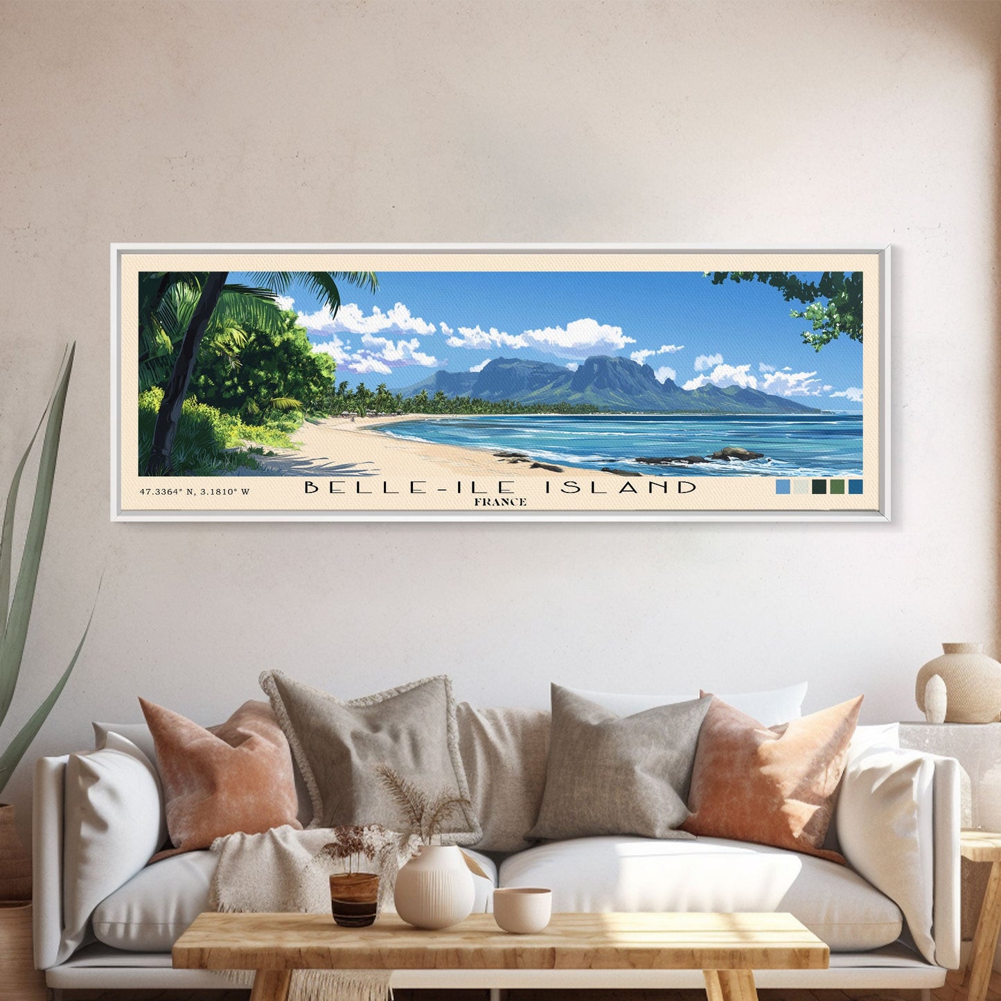 Belle-Ile Island, France Panoramic Print, Vacation Gift, France Wall Art, Vacation Wall Art, Vacatation Memories, Beach Decor, Beach Or Lakehouse Art