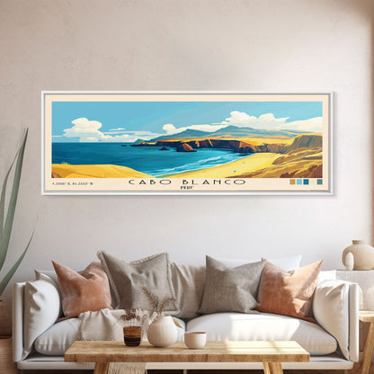 Cabo Blanco, Peru Panoramic Print, Vacation Gift, Peru Wall Art, Vacation Wall Art, Vacatation Memories, Beach Decor, Beach Or Lakehouse Art