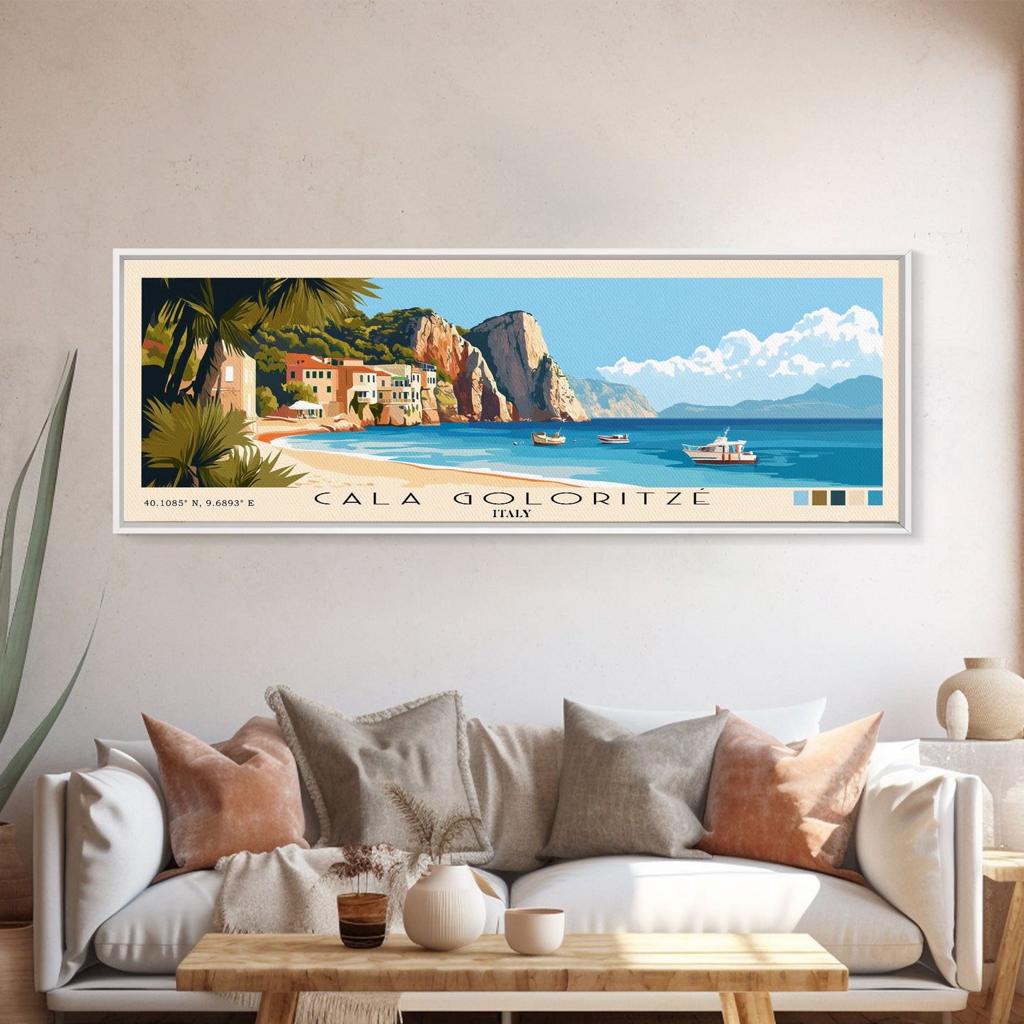 Cala Goloritzé, Italy Panoramic Print, Vacation Gift, Italy Wall Art, Vacation Wall Art, Vacatation Memories, Beach Decor, Beach Or Lakehouse Art