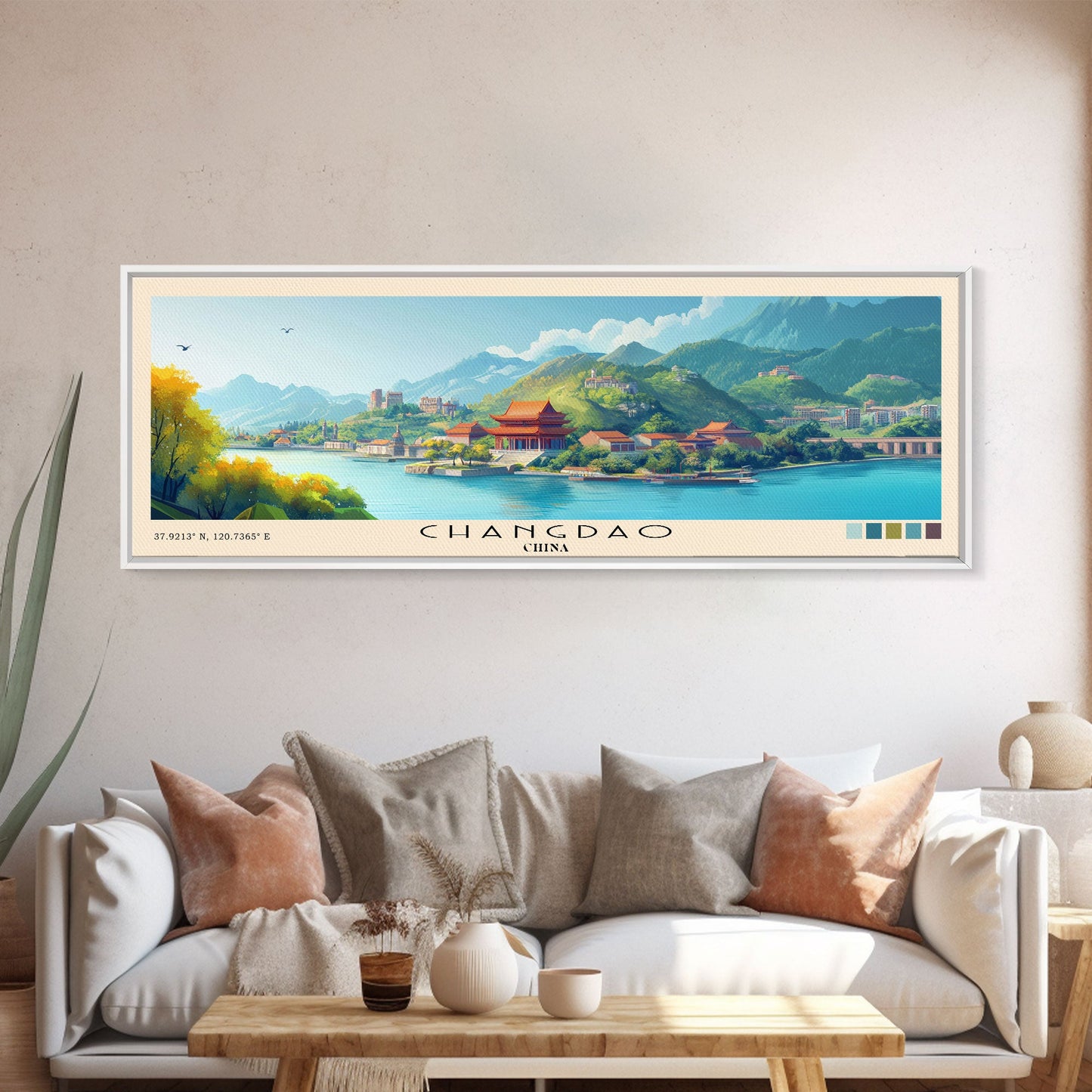 Changdao, China Panoramic Print, Vacation Gift, China Wall Art, Vacation Wall Art, Vacatation Memories, Beach Decor, Beach Or Lakehouse Art