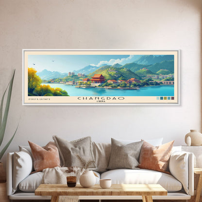 Changdao, China Panoramic Print, Vacation Gift, China Wall Art, Vacation Wall Art, Vacatation Memories, Beach Decor, Beach Or Lakehouse Art