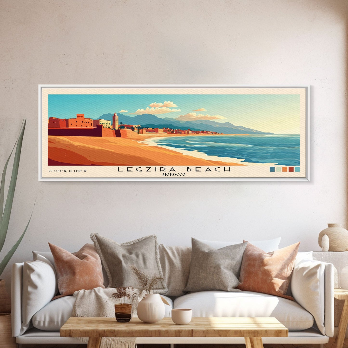 Legzira Beach, Morocco Panoramic Beach Print, Vacation Gift, Morocco Wall Art, Beach Painting, Beach Decor, Beach Painting