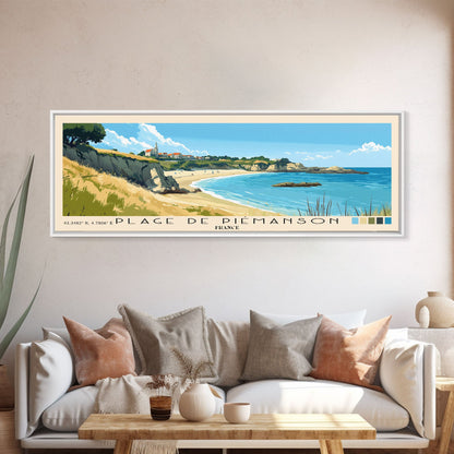 Plage de Piémanson, France Panoramic Print, Vacation Gift, France Wall Art, Beach Painting, Beach Decor, Beach Or Lakehouse Art