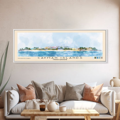 Cayman Islands, United Kingdom Watercolor Beach Print, Vacation Gift, United Kingdom Wall Art, Beach Painting, Beach Decor, Beach Painting