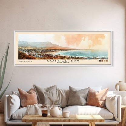 Coffee Bay, South Africa Watercolor Print, Vacation Gift, South Africa Wall Art, Beach Painting, Beach Decor, Large Wall Art, Wood Frame Art