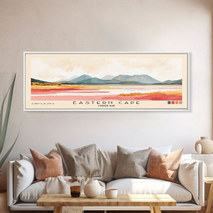 Eastern Cape, Coffee Bay Watercolor Print, Vacation Gift, Coffee Bay Wall Art, Beach Painting, Beach Decor, Large Wall Art, Wood Frame Art