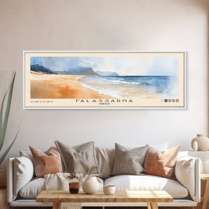 Falassarna, Greece Watercolor Beach Print, Vacation Gift, Greece Wall Art, Beach Painting, Beach Decor, Beach Painting