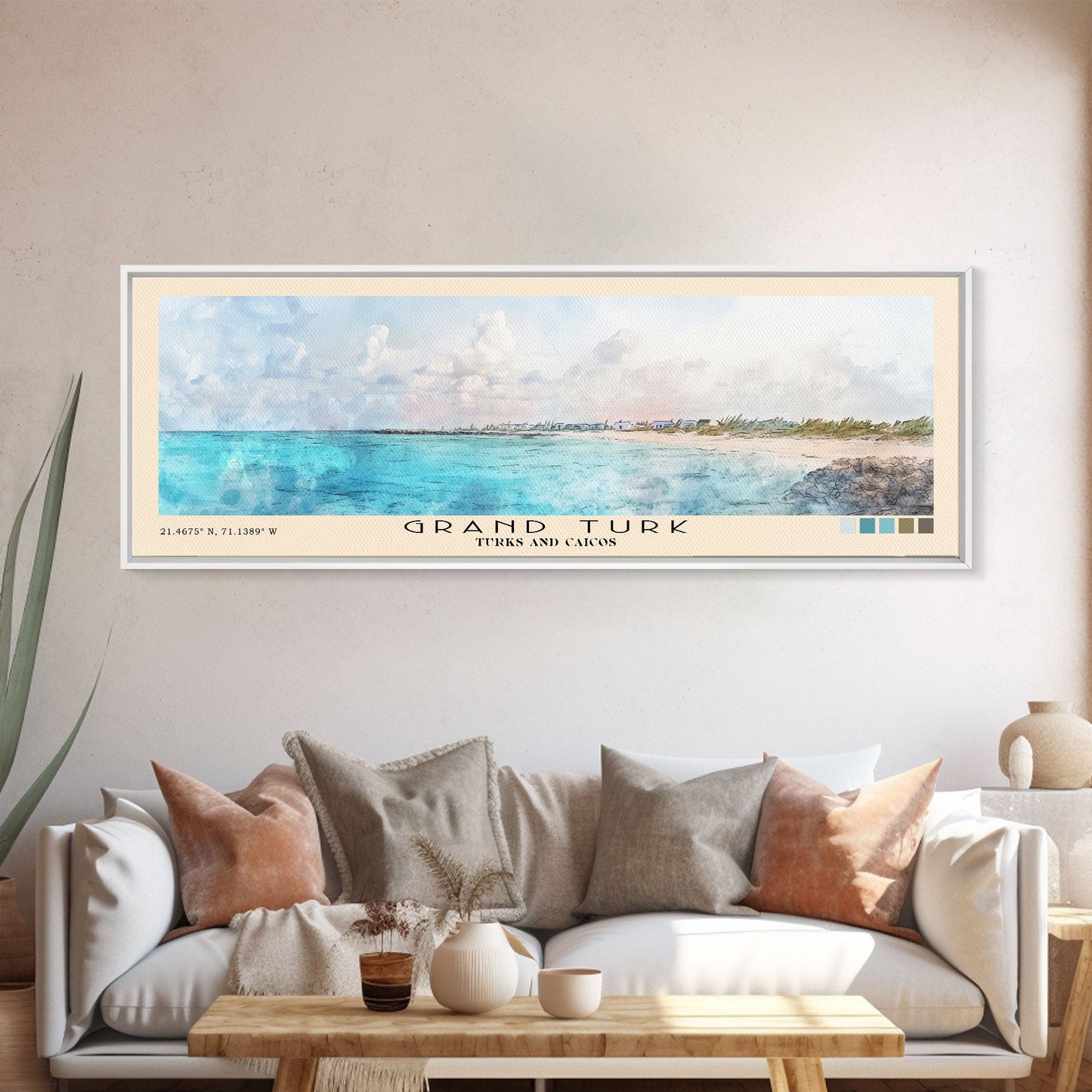 Grand Turk, Turks and Caicos Watercolor Beach Print, Vacation Gift, Turks and Caicos Wall Art, Beach Painting, Beach Decor, Beach Painting