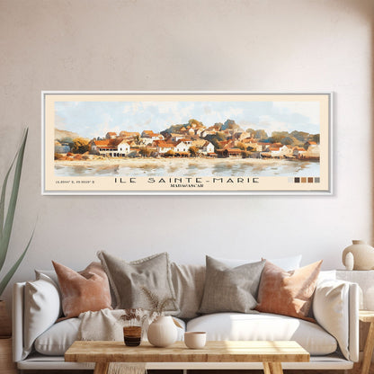 Ile Sainte-Marie, Madagascar Watercolor Print, Vacation Gift, Madagascar Wall Art, Beach Painting, Beach Decor, Large Wall Art, Wood Frame Art