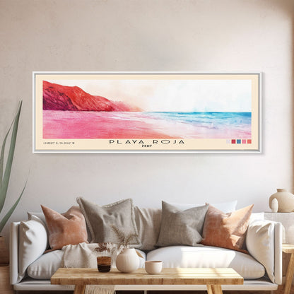 Playa Roja, Peru Watercolor Beach Print, Vacation Gift, Peru Wall Art, Beach Painting, Beach Decor, Beach Painting