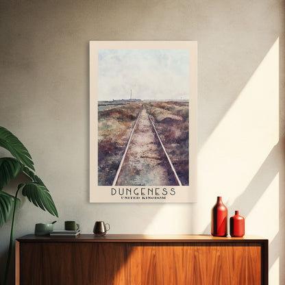 Dungeness, United Kingdom Watercolor Beach Print, Vacation Gift, United Kingdom Wall Art, Beach Painting, Beach Decor, Beach Painting