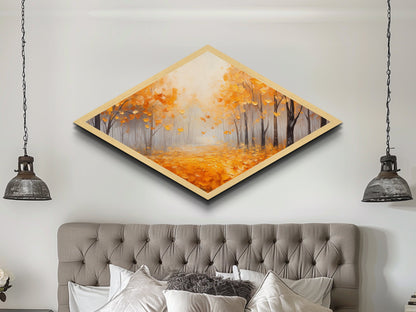 Diamond Shaped Coastal Breeze Scene Canvas Art Print Beach Ocean Seascape Wall Decor Nautical Home Accent with Soaring Seagulls