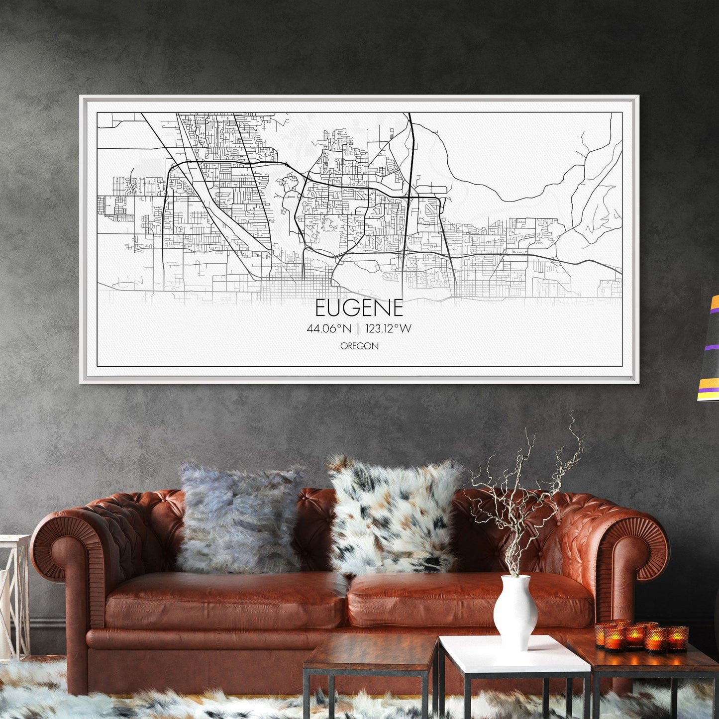 Eugene Street Map, Oregon Map, Map Art, Minimalist Art, Wall Art, Canvas Art, Newlywed Gift, Bar Wall Décor, Rustic Home Décor, Couples Gift