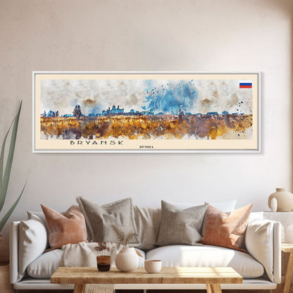 Bryansk Russia Travel Print Wall Art, Panoramic City Art, Travel Art, Wall Decor, Vacation Gift, Framed Canvas Print Or Metal Art